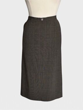 JM Collection Plaid Pencil Midi Skirt